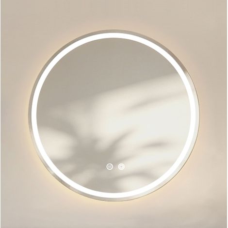 Specchio da bagno rotondo illuminato 60 cm dimmerabile antiappannamento OKWISH (1/5)