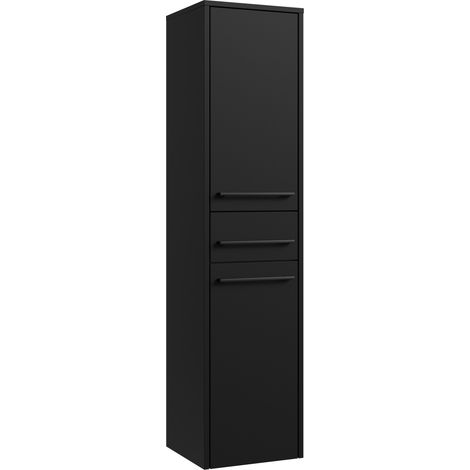 Mobile da bagno Florence 30 x 35 x 130 cm Nero opaco - con 2 ante e 1 cassetto