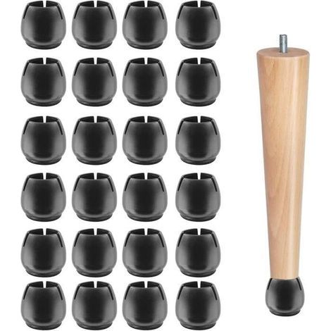 20 Stück Stuhlbeinschoner, Silikon-Stuhlkappen, Stuhlbeinüberzüge für runde Möbelbeine (17–21 mm) (1/4)