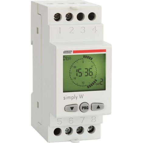 Programmateur numérique hebdomadaire sur rail DIN interrupteur horaire 2 modules DIN (1/2)