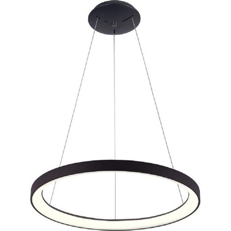 Trade Shop - Pendien Led 30w Cct Lampada Sospension Circolare 38m Luce Cucina Bar -      Negro