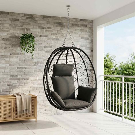 vidaXL Coussin Adirondack PUTTEN 100 % polyester Noir 60 x 145 x 10 cm (1/5)
