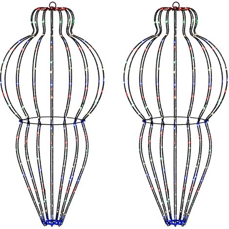 Luz de adorno navideño 2 uds. 640 LED Multicolor Ø 40 x 75 cm vidaXL (1/5)