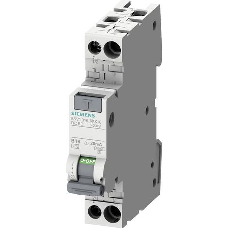 Interruttore differenziale 2P B 6A 0.03A tipo A 6kA 30mA Sentron 5SV1316-6KK06 (1/4)
