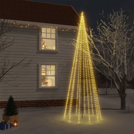 Sapin de Noël artificiel Arbre de Noël lumineux avec piquet 732 LED blanc chaud 500 cm 83374 (1/5)
