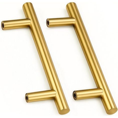 2 Unités En d'or acier inoxydable Boutons De Porte Tirer La Poignée De Meubles avec Vis pour Tiroir Meuble Cuisine Cuisine Home Decorating, Trou à Trou Centre Distance 128 mm (1/4)