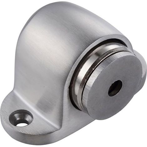 Butoir de porte magnétique, en métal brossé - Sur pied,L 3.2 cm x l 5.3 cm x H 3 cm ，Argent,Acier inoxydable