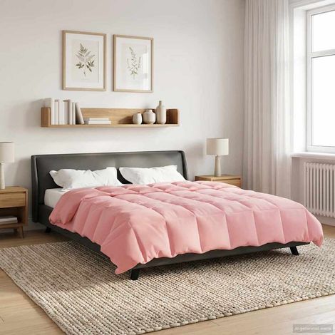 Ganzjahresbettdecke Gepolstert Rosa 220 x 260 cm Mikrofaser
