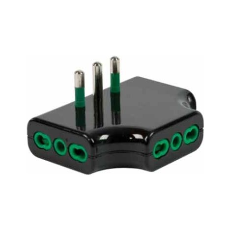 Flacher Dreiwegeadapterstecker italienischer Standard 2P+E 16A 3 steckdosen std. 2P+E 16A Fanton 82221