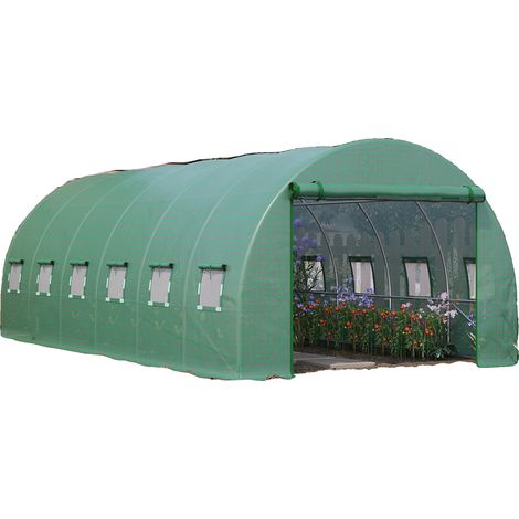 Serre Tunnel, 6m x 3m x 2m, Imperméable, 12 Fenêtres, Porte de Jardin Roulante, Convient à Divers Environnements de Jardin (1/5)