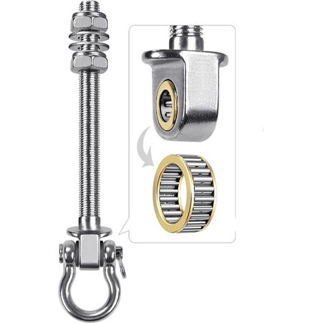 Ein Set aus 4 Schaukelhaken aus Edelstahl 304 mit 12,7 cm langen Schrauben und 180 mm langen Halterungen, mit abnehmbaren Schaukelringen, geeignet für Holz- und Metallbalken, Hängematten und elektrisc