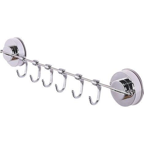6-Punkt-Saugnapfhaken – Bohrfreie Montage, ideal für Küchen, Badezimmer und Türen – Silber (1/4)