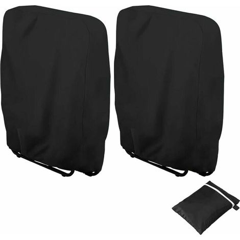 royaluxe - Housse de protection pour chaises pliantes, housse de chaises de jardin 2 pièces Housse de protection Oxford Coupe-vent, anti-UV, anti-poussière pour salon de jardin Chaise longue pliante a (1/5)