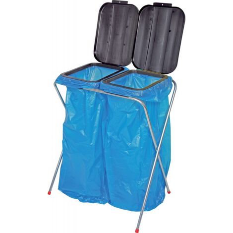 Recolectores de residuos 2x120 l Stat.m.con tapa negro