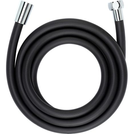 Flexible de douche 175 cm – Plastique noir mat – Raccord standard 1/2' – Anti-calcaire et anti-torsion (1/5)