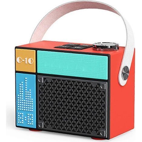 Enceinte Bluetooth portable rechargeable sans fil rouge (1/5)