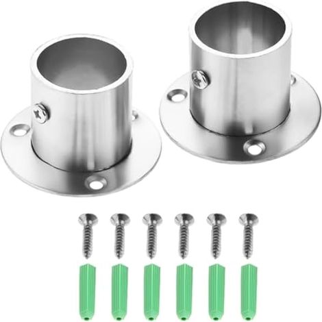 2 pièces Support de tringle à vêtements en acier inoxydable, bride 32 mm (1/5)