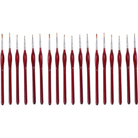Ensemble de 18 pinceaux fins, compatibles avec les peintures acryliques, aquarelles et à l'huile. (1/5)