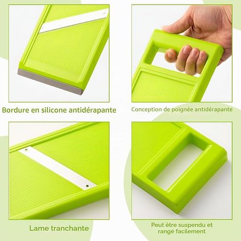 Trancheuse à légumes portative en acier inoxydable mandoline cuisine mandolines cuisine lavable au lave-vaisselle poignée ergonomique mandoline japonaise adaptée aux pommes de terre (1/4)