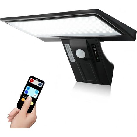 Lampara Exterior Solar - 90 Led - Sensor De Movimiento 120 Grados - 4 Modos De Iluminacion - Temperatura De Color Ajustable - Lampara De Pared Impermeable - 1 Unidad (1/5)