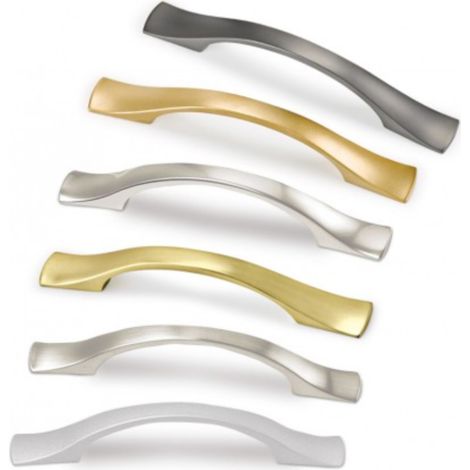 Tirador Zubi 7150 - Oro cepillado. 152x20x27mm. Entrepuntos 96mm.
