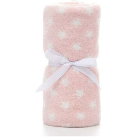 Couverture Bébé Naissance Polaire Plaid Bebe Douce pour Fille et Garçon comme cadeau de naissance 75 100CM, Rose (1/4)