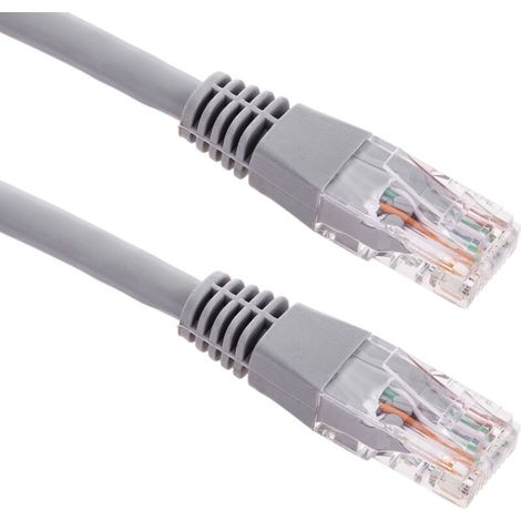 1 câble réseau Ethernet RJ45, catégorie 6, LSHF UTP, 50 cm, gris, pour connexion LAN entre ordinateur et routeur (1/5)