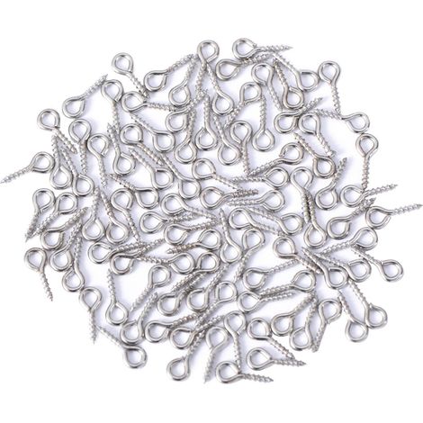10 mm par Cerceau 4 mm Crochets à Oeil en Acier Inoxydable Vis à Œil pour Résine, Bijoux, Perles et Plastique, 100 Pièces (1/5)