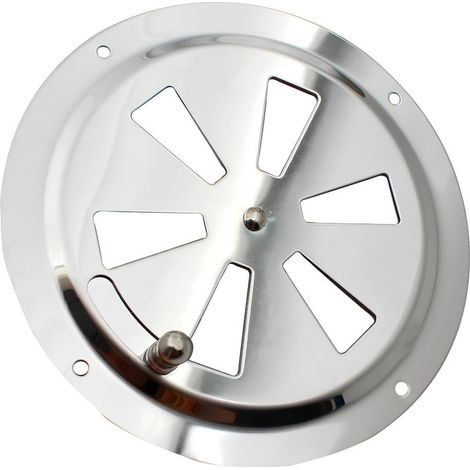Grille de Ventilation Rond, Ouverture d'aération réglable Évent d'Aération en Acier Inox Entrée et évacuation d'air Grille de ventilation d'air d'échappement ronde Ø125mm (1/5)