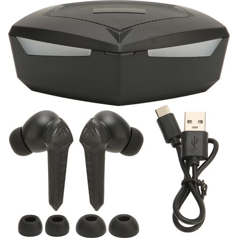 Écouteurs Gaming Bluetooth Stéréo à Faible Latence avec Micro Intégré pour Mobile et PC Noir (1/5)