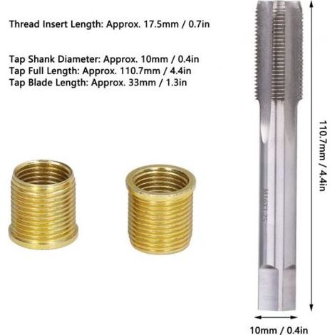 M14x1,25 Outils de Réparation de Filetage de Bougie D'allumage, Spark Plug Repair kit, Spark Plug kit, Inserts Métalliques et Taraud M16x1,25, Bougies D'allumage et Outils (1/5)