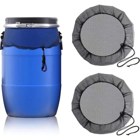 Pcs Filet pour Citerne de Pluie 95cm, Filet de Protection pour Tonneau de Pluie avec Cordon de Serrage, Filet de Protection Réglable, Protection Contre Les Moustiques et Les Feuilles (1/5)