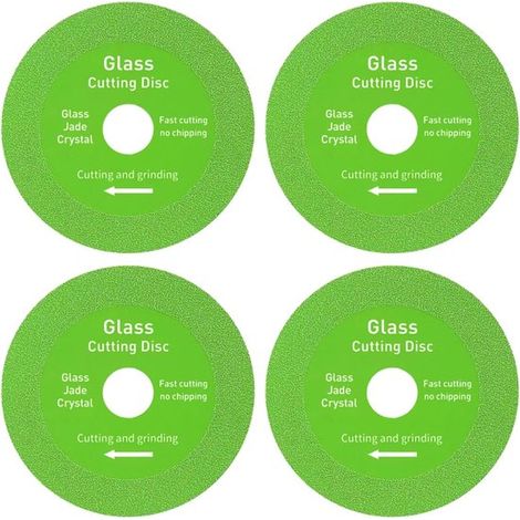 Disques diamantés pour découpe du verre 125 mm, lot de 4, épaisseur 1 mm, pour meuleuse d'angle Ø 22,23 mm, coupe de verre, céramique et porcelaine (1/5)