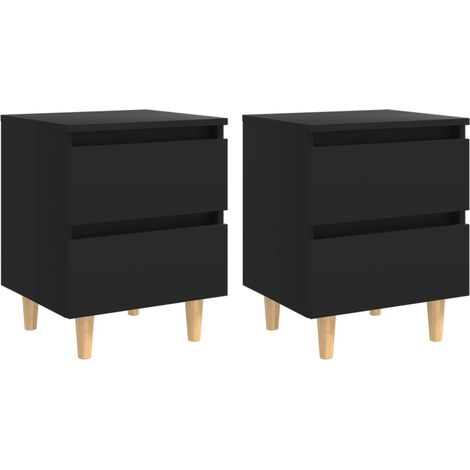 Set di 2 comodini con due cassetti 40 x 35 x 50 cm in legno ingegnerizzato nero DEC035958