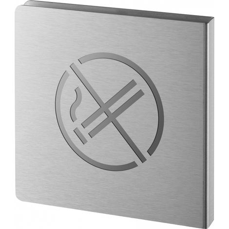 Targa Vietato fumare in acciaio inox spazzolato, 120 x 120 mm – THIRARD (1/2)