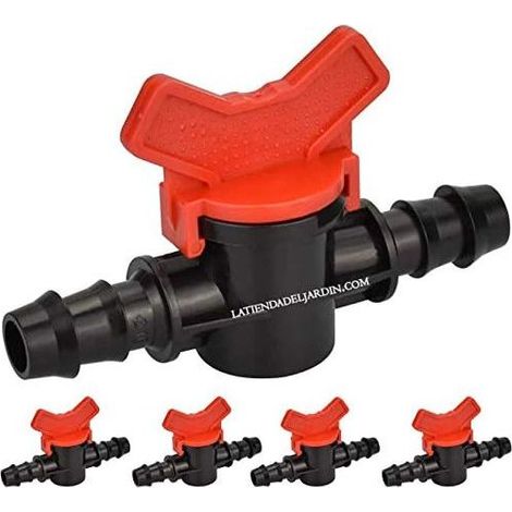 Suinga – Lot de 25 vannes cannelées 16mm – Soupape d'arrêt pour irrigation goutte à goutte – Compatible systèmes d'irrigation – Fabriqué en Italie