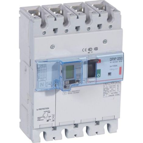 Disjoncteur magnétothermique différentiel DPX³250 pouvoir de coupure 36kA 400V - 4P - 100A - LEGRAND