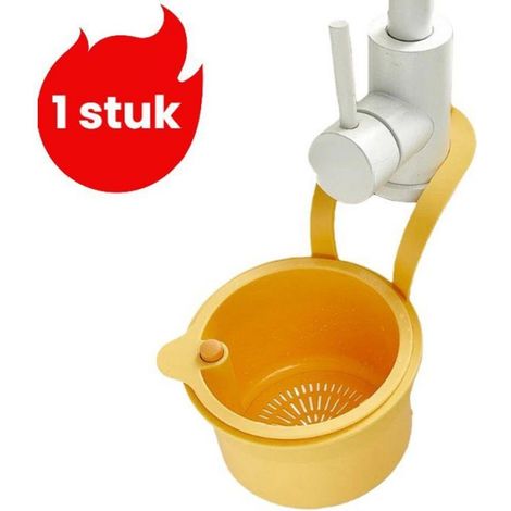 Panier D'égouttoir - Sac Suspendu Pour Robinet - Égouttoir À Éponge - Sans Perçage - Jaune - 1 Pièce (1/5)