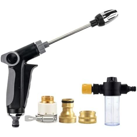 Puissante Pour Tuyau D'Arrosage Lance De Nettoyage Haute Pression Pulvérisateur Léger En Alliage D'Aluminium Arrosage Pelouse Lavage Voiture - (1/5)