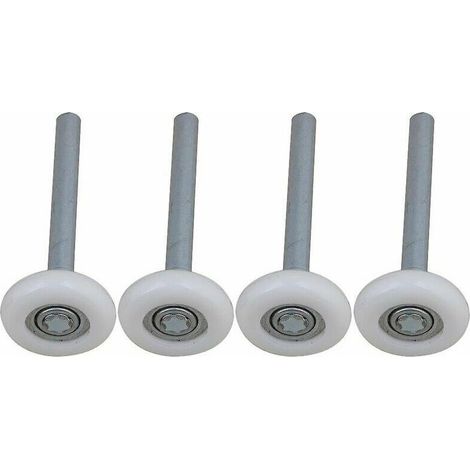 Set of 4 sealed ball-bearing nylon garage door rollers with 115mm stem