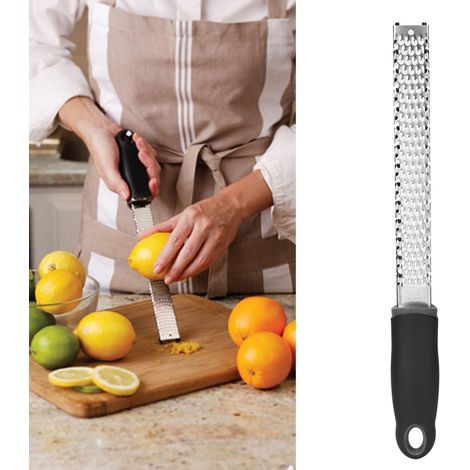 Râpe à fromage multifonctionnelle en acier inoxydable pour la cuisine, épluche-citron et chocolat, zesteur noir (1/5)