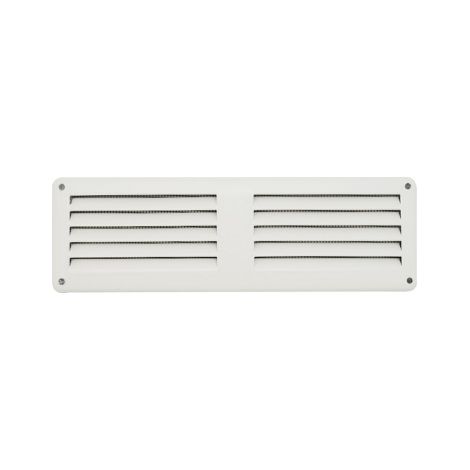Premie're grille de ventilation me'tallique rectangulaire a' chevaucher avec treillis L 200X H 60 mm entraxe des trous 190x50 mm pour environnements inte'rieurs et exte'rieurs