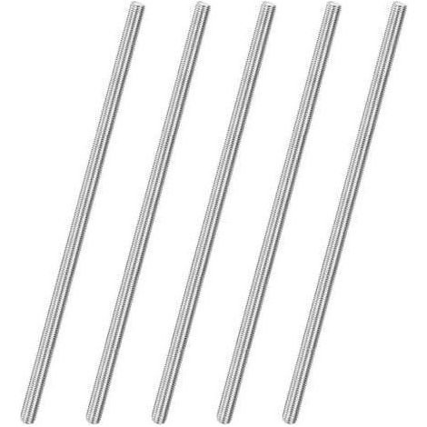 Lot de 5 tiges entièrement filetées, M10 x 300 mm, filetage à droite en acier inoxydable 304, pour boulons d'ancrage/pinces/étriers de fixation de meubles, vis à filetage métrique (1/5)