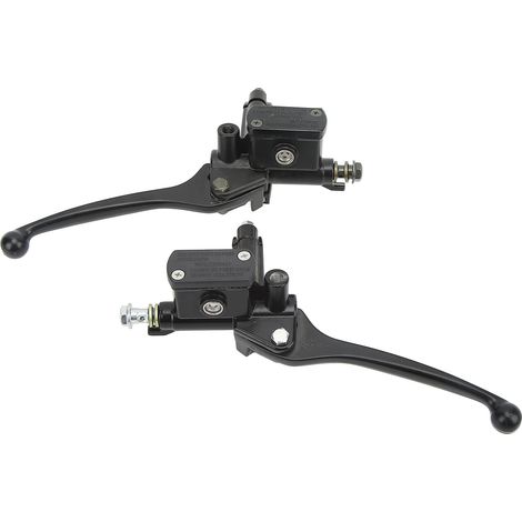 Paire de leviers de maître-cylindre de frein et d'embrayage noirs de 22 mm (0,87 po) pour scooter Gy6 50 cc, 110 cc, 125 cc, 150 cc et 250 cc (1/5)