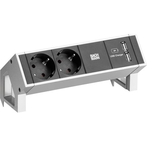 Bachmann DESK2 multipresa bianca con caricatore USB