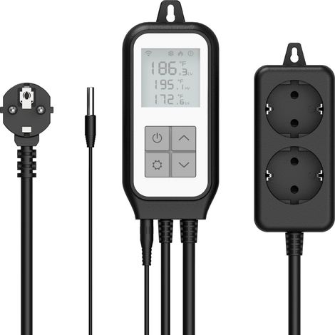 Interruptor inteligente WiFi, termostato digital de temperatura, toma de corriente, modo de calefacción y refrigeración, acuario, elaboración de cerveza casera, control de vida inteligente (1/5)