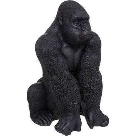 Atmosphera – Statue déco gorille en résine 67cm – Design moderne noir – Usage intérieur et extérieur – Poids 6,5kg