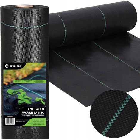 TELA AGRICOLA 90G 0,8x100m NERA TESSUTO AGRICOLO UV FORTE ANTI-ERBA GROSSO (1/5)