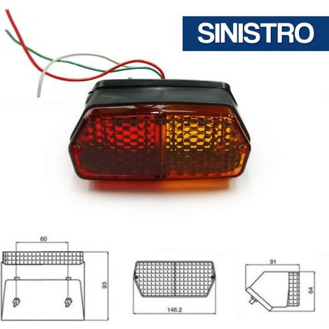 Fanale posteriore alogeno sinistro 145x65mm