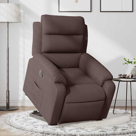 Relaxsessel mit Aufstehhilfe Elektrisch Dunkelbraun Stoff (1/5)